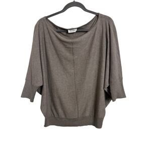 Korye Wool Blend Bat Wing Oversized Brown Sweater Dolman Size M/L Neutral